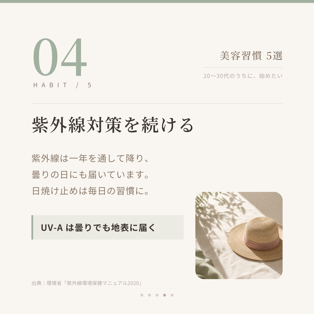 4枚目 習慣04 紫外線対策を続ける